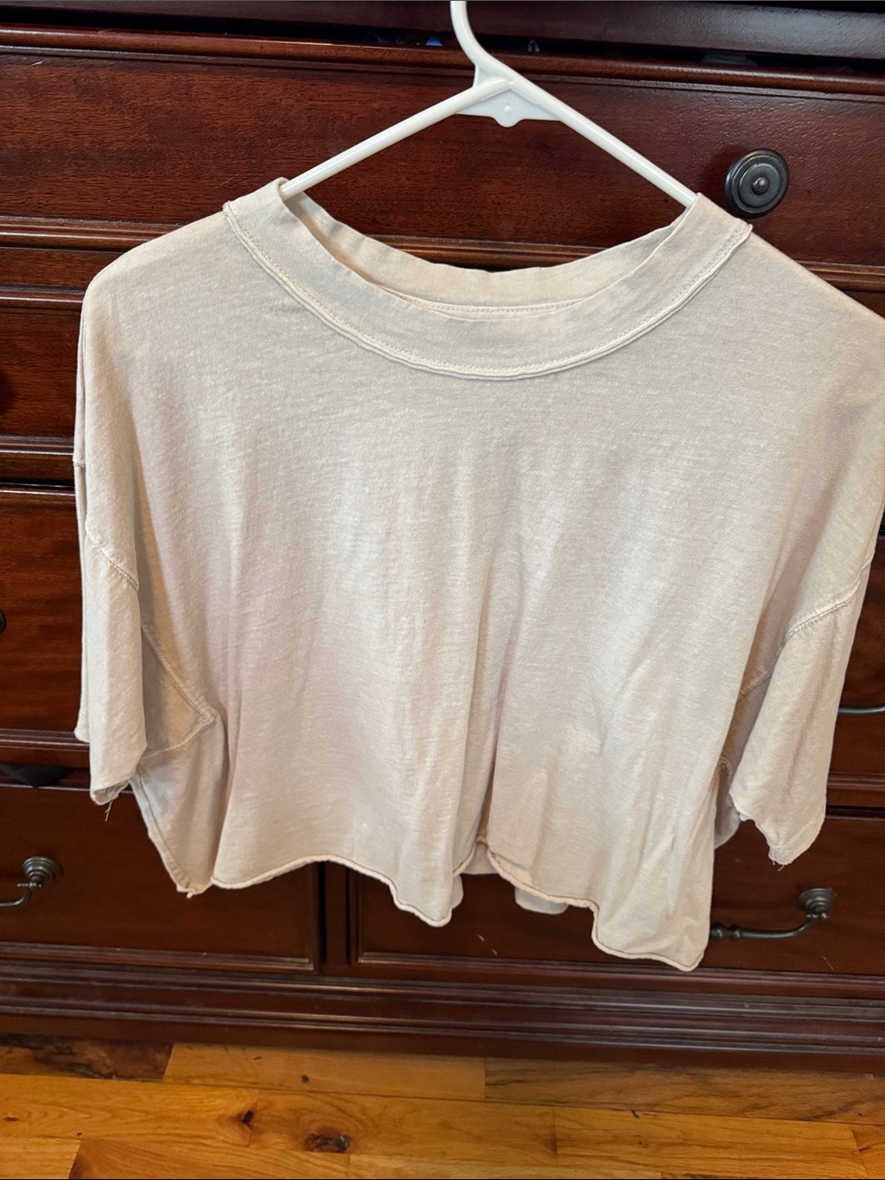 FP Movement by Free People Light Cream Cropped Tee